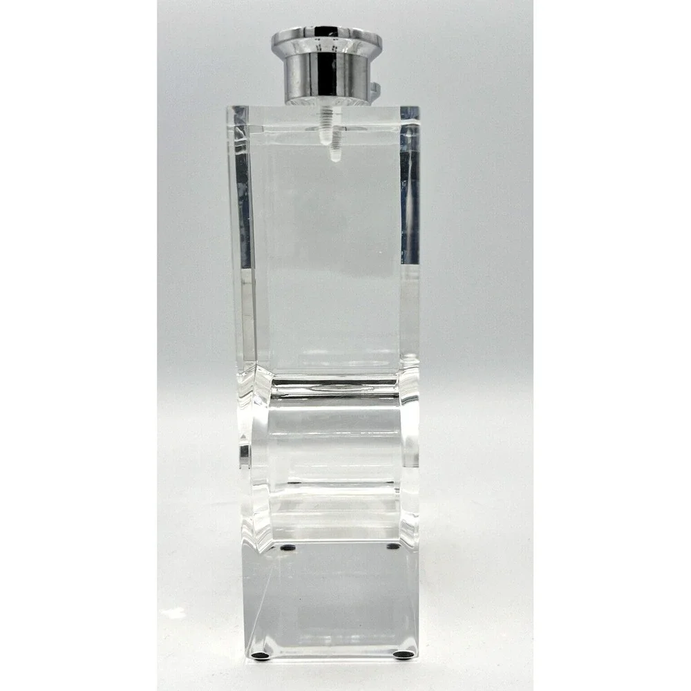 Clear Acrylic Lucite Double Candle Stick Holder Modern Contemporary 7